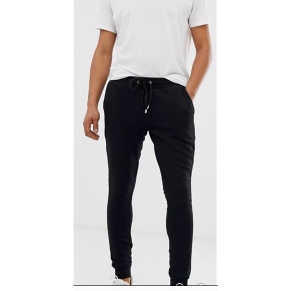 asos mens black joggers